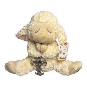 GANZ Serenity Lamb Pink Girls Crib Cross Stuffed Animal